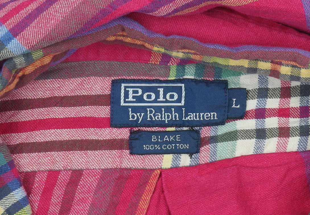 Ralph Lauren Men’s Multicoloured Plaid Cotton Button-Up Shirt L