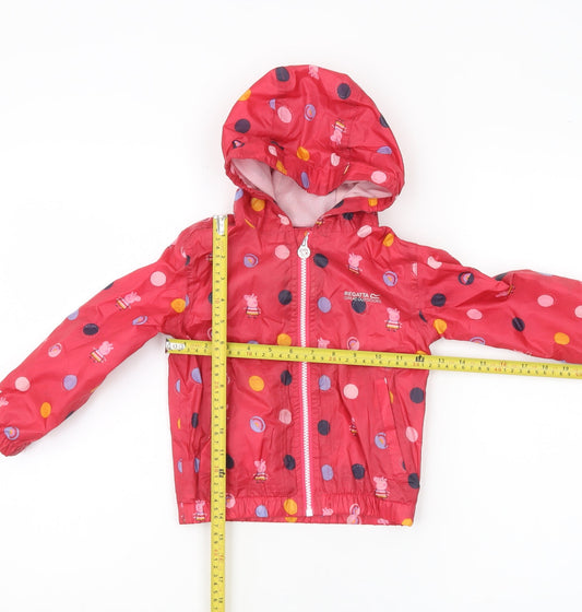 Regatta Girls Red Peppa Pig Rain Coat Jacket 24 Months Waterproof Hooded