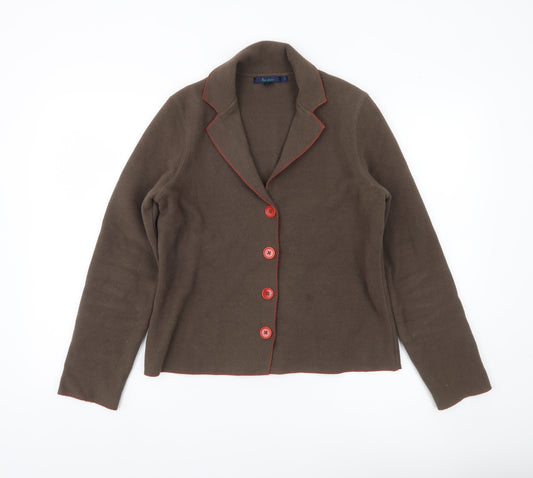 Boden Women’s Brown Blazer Jacket Size 12 Buttoned Fleece