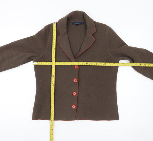 Boden Women’s Brown Blazer Jacket Size 12 Buttoned Fleece