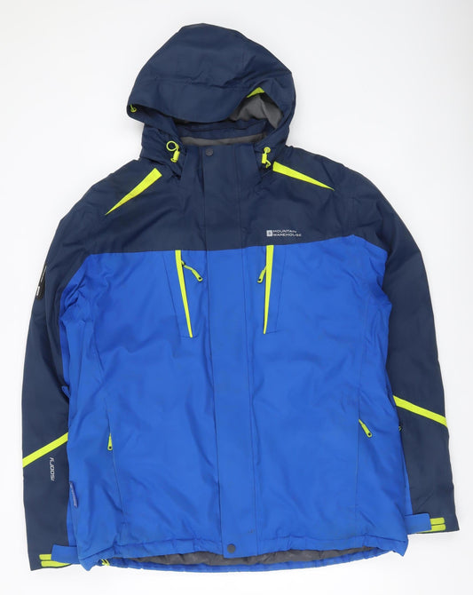 Mountain Warehouse Men's Blue L Parka Jacket Waterproof Hooded