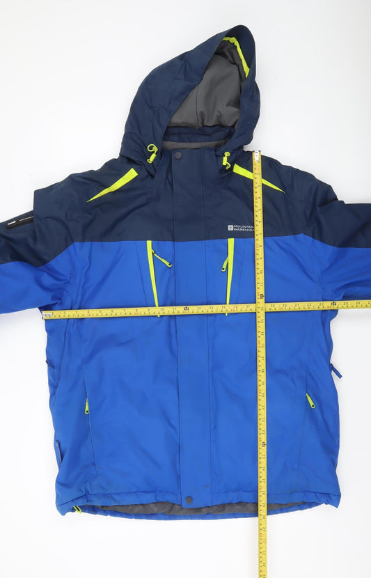 Mountain Warehouse Men's Blue L Parka Jacket Waterproof Hooded
