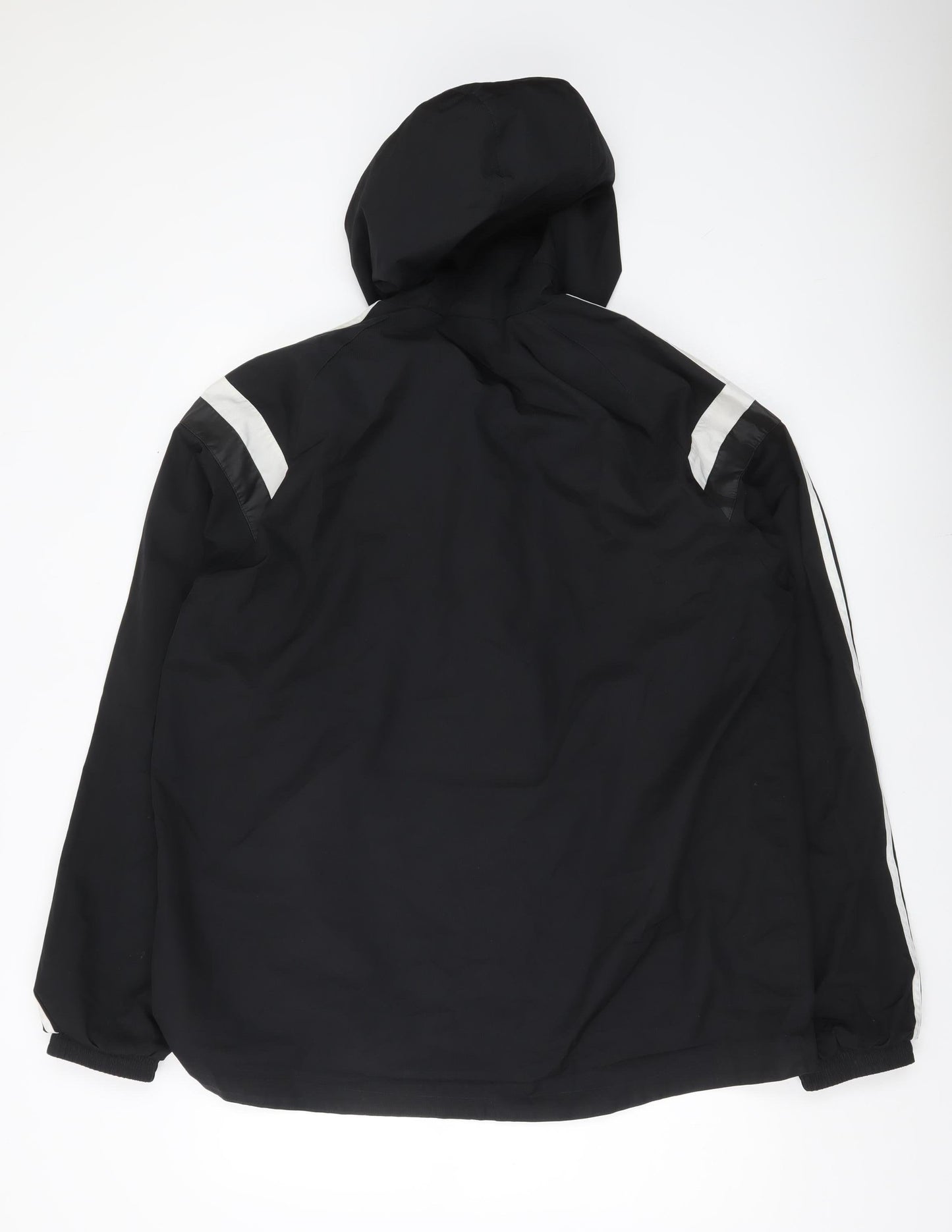 Adidas Men’s Black XL Hooded Sports Jacket Full Zip Polyester