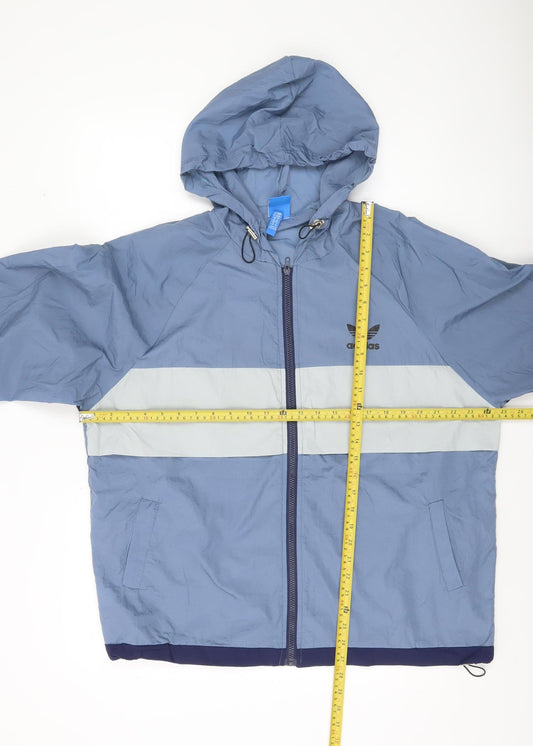 Adidas Men’s Blue XL Windbreaker Jacket Hooded Sportswear