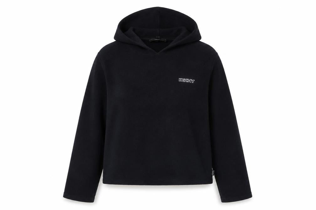Womens UK L Regular DKNY Black Pullover Hoodie