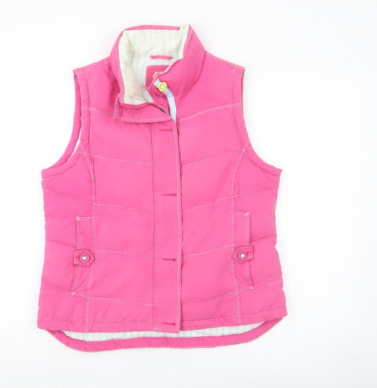 Joules Womens Pink Size 14 Puffer Waistcoat Gilet Casual Outerwear