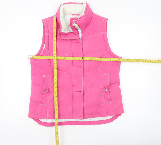 Joules Womens Pink Size 14 Puffer Waistcoat Gilet Casual Outerwear