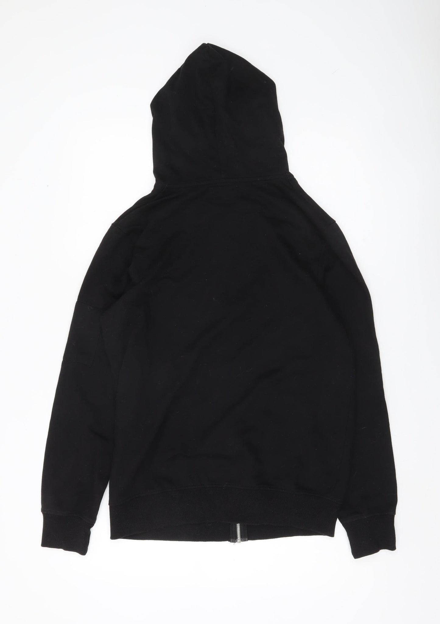 boohooMAN Men’s Black Full Zip Hoodie Size M Regular Fit Long Sleeve