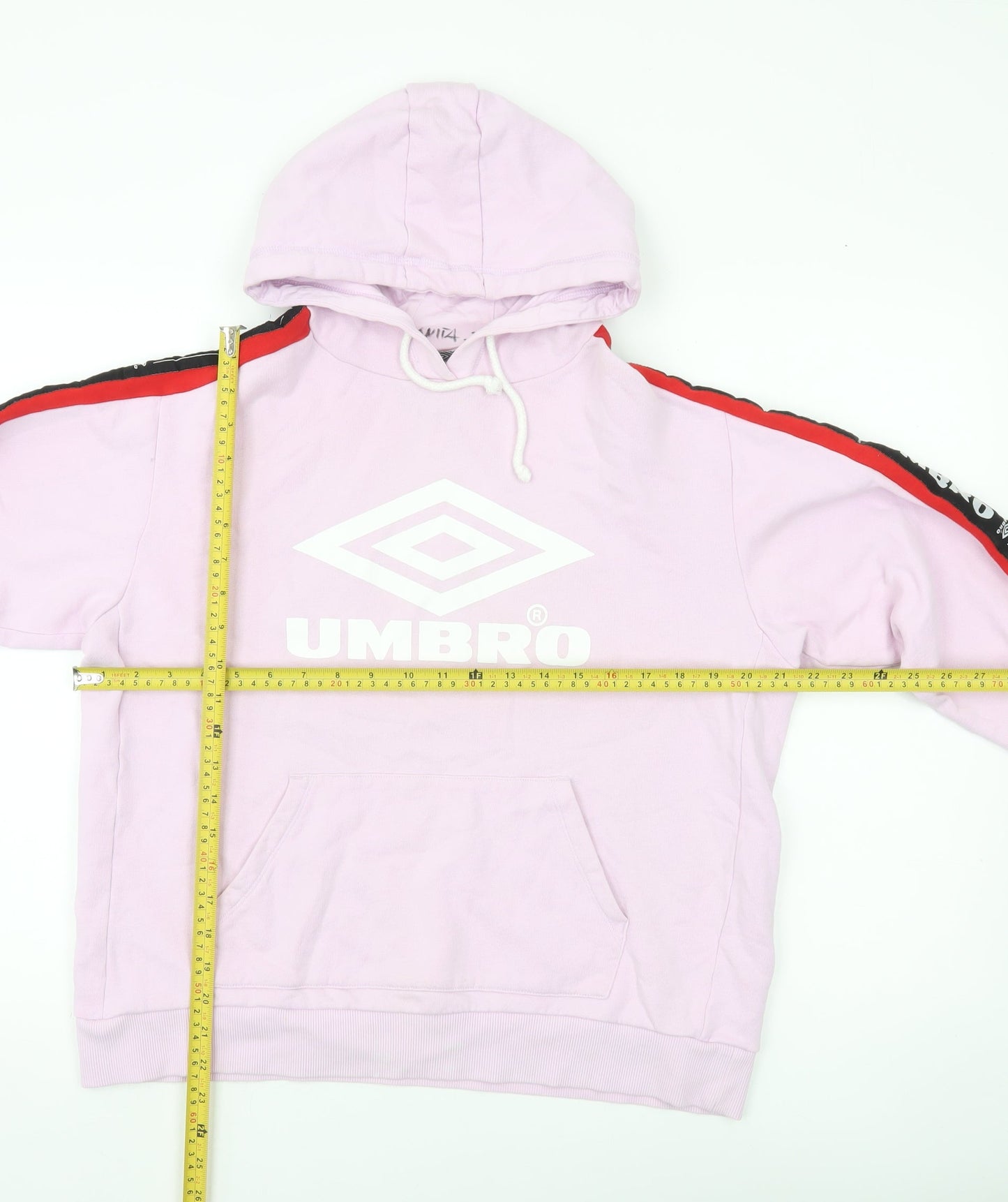 Umbro Womens Pink Pullover Hoodie L Logo Sportswear Cotton