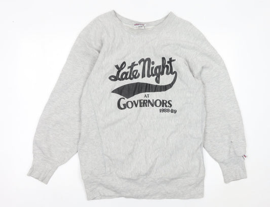 SKM Game Ready Men’s Grey L Pullover Sweatshirt Vintage 80s Graphic