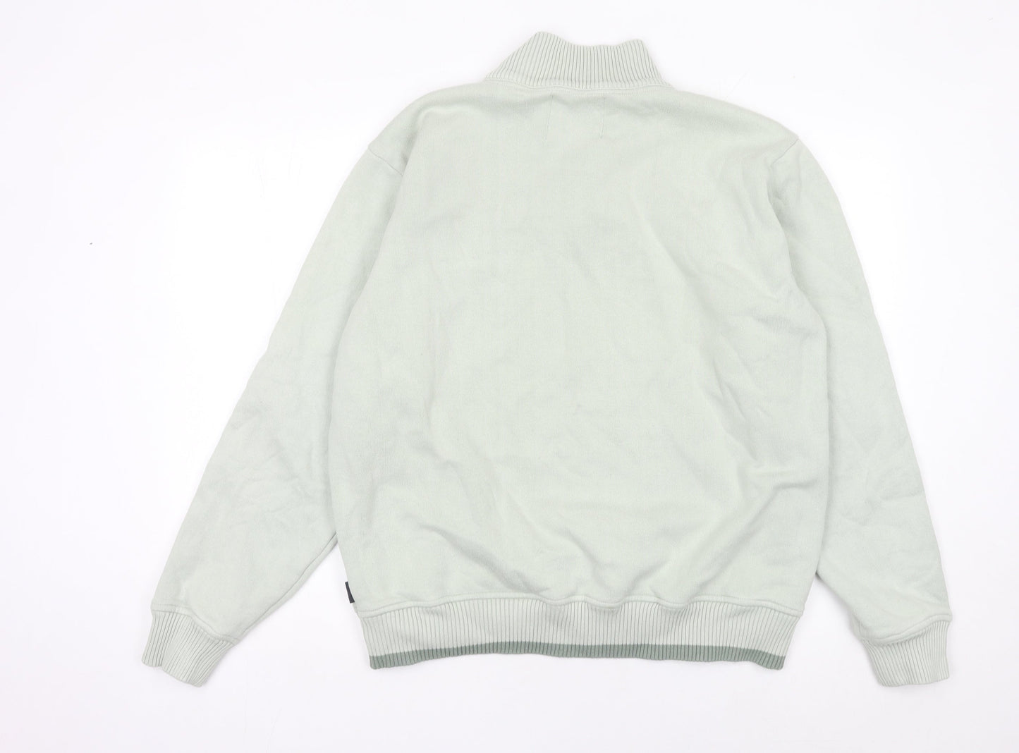 Quba & Co Men’s Green Quarter Zip Sweatshirt Size L Mock Neck