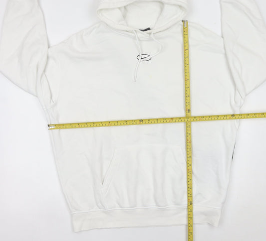 Nike Men’s White XL Pullover Hoodie Embroidered Logo Sportswear