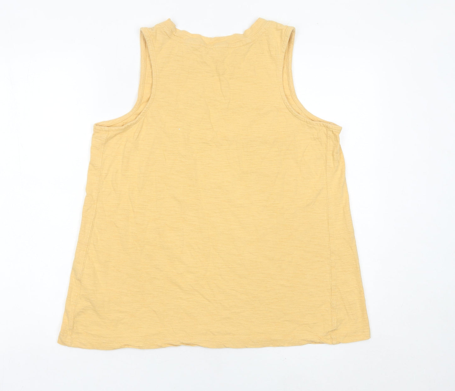 Fat Face Womens Yellow Floral Retro Print Tank Top UK 14 Cotton
