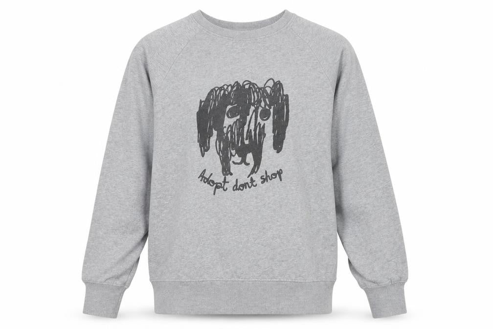 Black Score Unisex Grey Medium Sweatshirt Graphic Dog Print