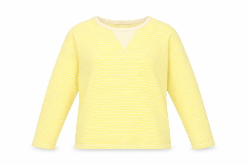Marks and Spencer Women Yellow Striped Pullover Sweatshirt UK 8