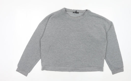 MNG Women’s Grey Pullover Sweatshirt Size M Crew Neck Casual Top