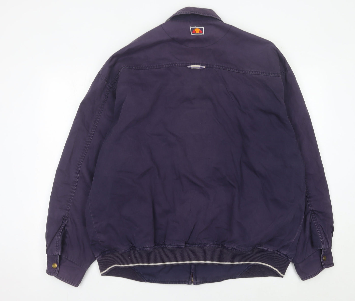 Ellesse Men's Purple Cotton Basic Jacket L Vintage Casual Zip