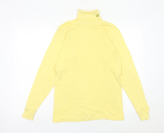 Lyle & Scott Men’s Yellow Roll Neck Cotton Jumper Size M Long Sleeve