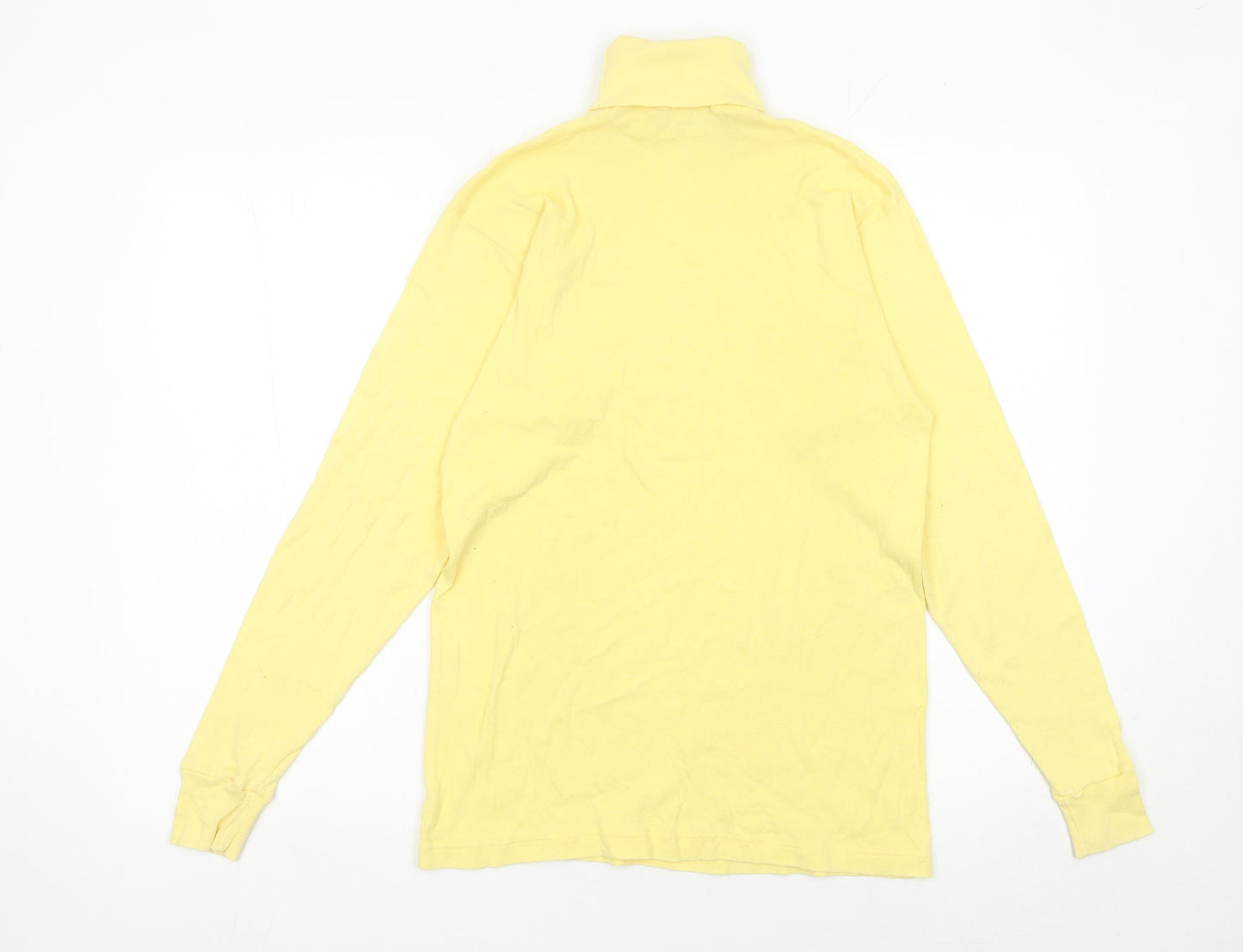 Lyle & Scott Men’s Yellow Roll Neck Cotton Jumper Size M Long Sleeve