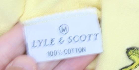 Lyle & Scott Men’s Yellow Roll Neck Cotton Jumper Size M Long Sleeve
