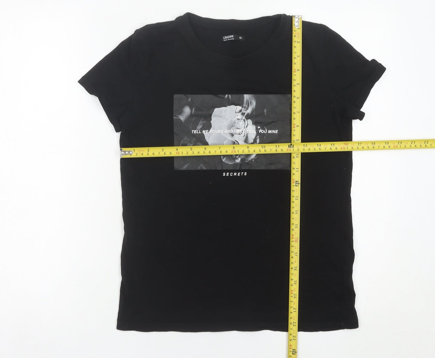 Cropp Women’s Black XS Graphic Cotton T-Shirt Casual