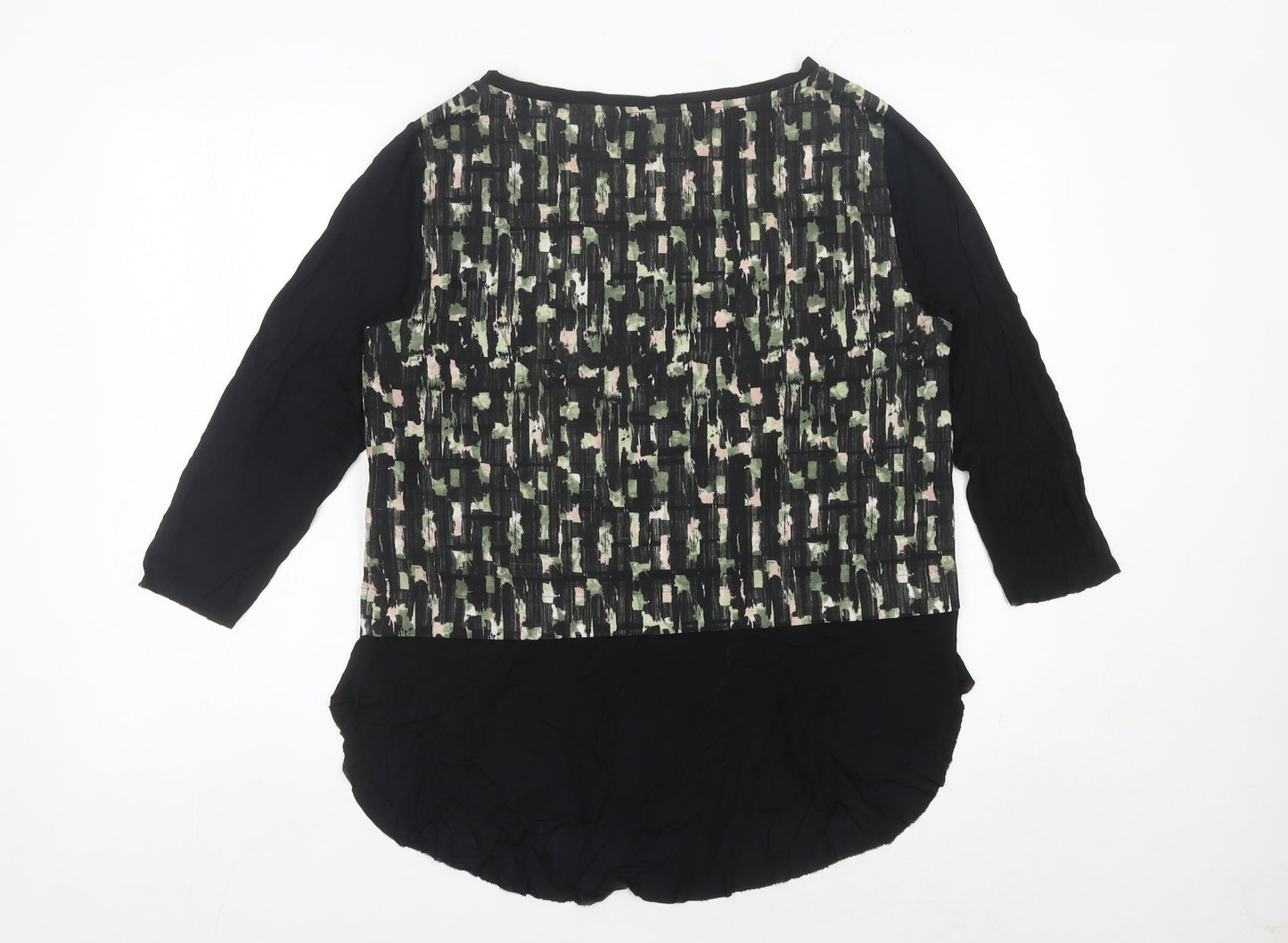 Zara Women’s Black Green Pink Geometric Tunic Blouse M