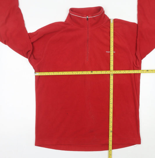 Craghoppers Mens Red Fleece Sweatshirt L Quarter Zip Outdoor Pullover