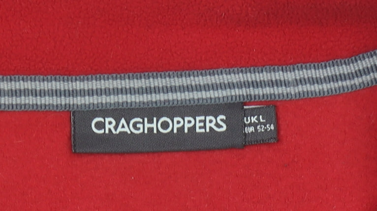 Craghoppers Mens Red Fleece Sweatshirt L Quarter Zip Outdoor Pullover