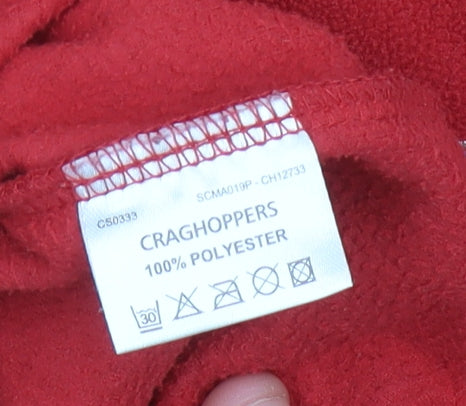 Craghoppers Mens Red Fleece Sweatshirt L Quarter Zip Outdoor Pullover