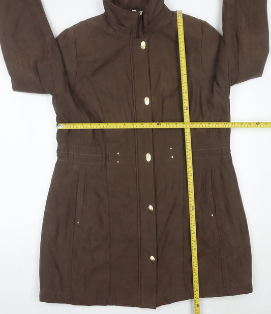 Anna Rose Women’s Brown Mid-Length Overcoat Size L Polyester