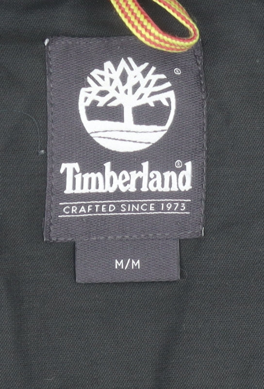 Timberland Men’s Black Puffer Jacket Hooded Size M Regular Fit