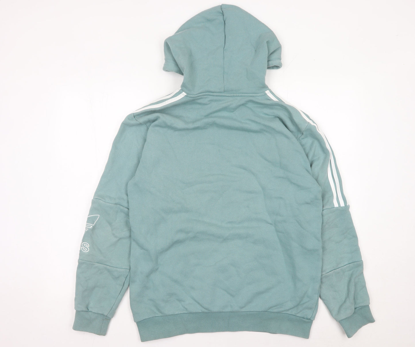 Adidas Womens Green Hoodie Pullover M Logo Sports Casual