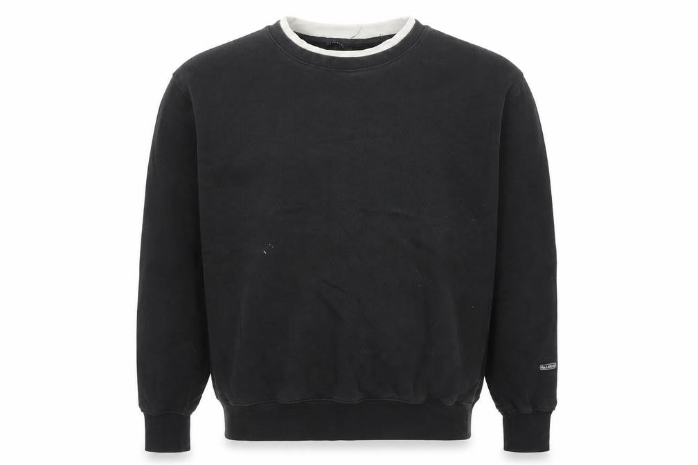 Pull&Bear Mens Black Small Sweatshirt Crew Neck Long Sleeve Pullover