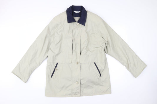 Damart Women’s Beige Mid-Length Rain Coat Size 16 Collared
