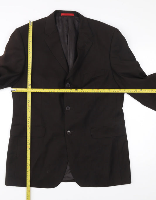 Burton Men Black Blazer Jacket 42R Regular Fit Notch Lapel