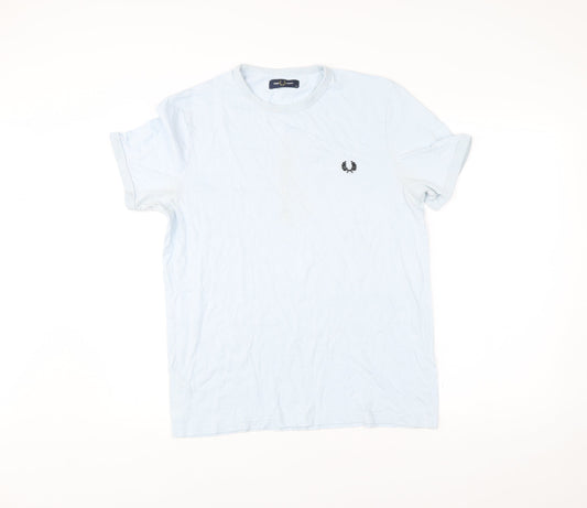 Fred Perry Men's White M Crew Neck Cotton T-Shirt with Logo