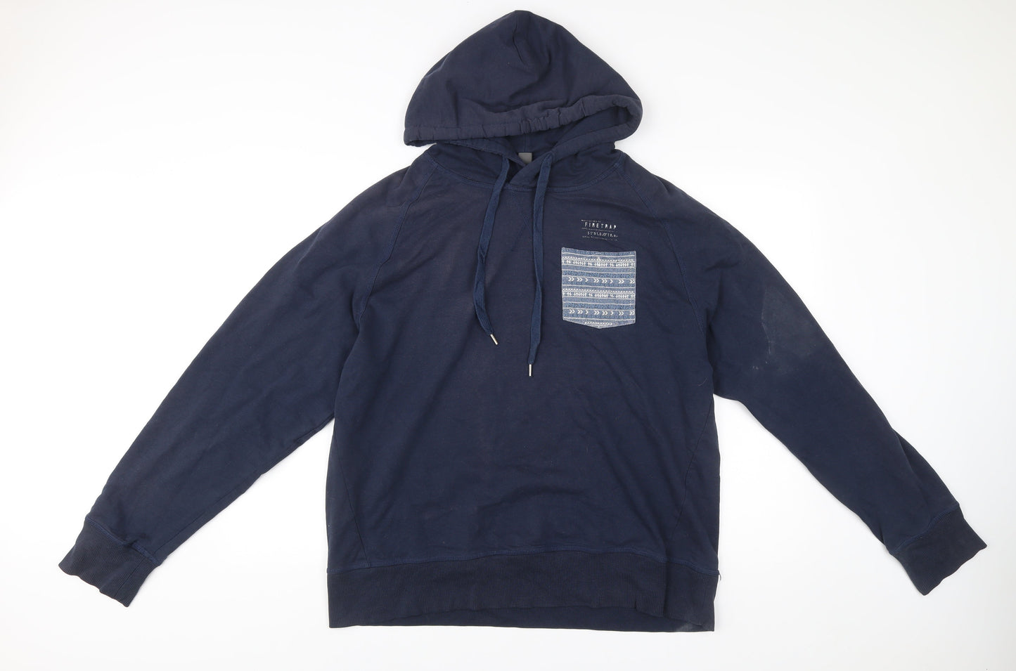 Firetrap Men’s Blue 3XL Pullover Hoodie with Pocket Logo