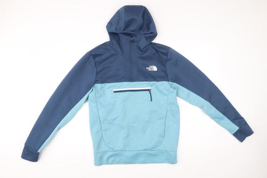 The North Face Mens Blue Small 1/2 Zip Hoodie Outdoor Polyester