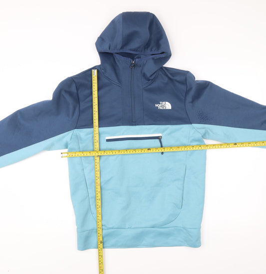 The North Face Mens Blue Small 1/2 Zip Hoodie Outdoor Polyester