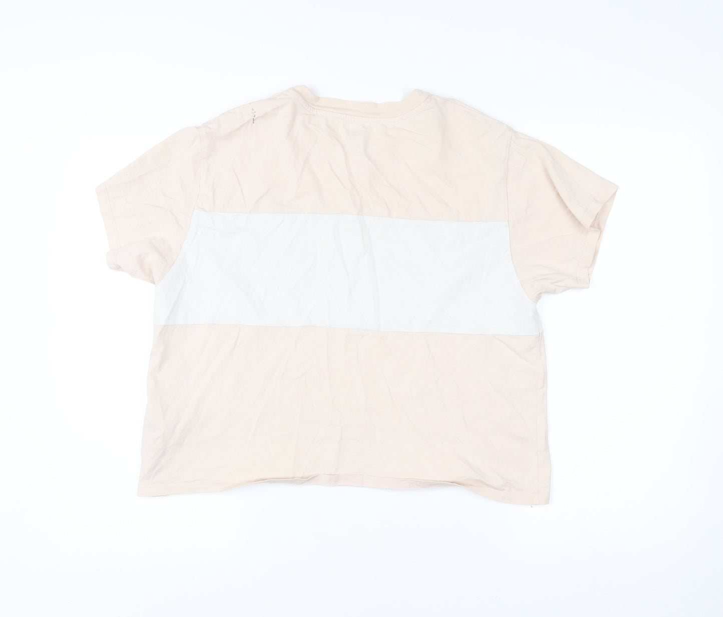 Levi's Womens Beige Colourblock Logo T-Shirt Medium Cotton