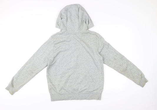 Nike Men’s Grey S Full Zip Hoodie Sweatshirt with Logo