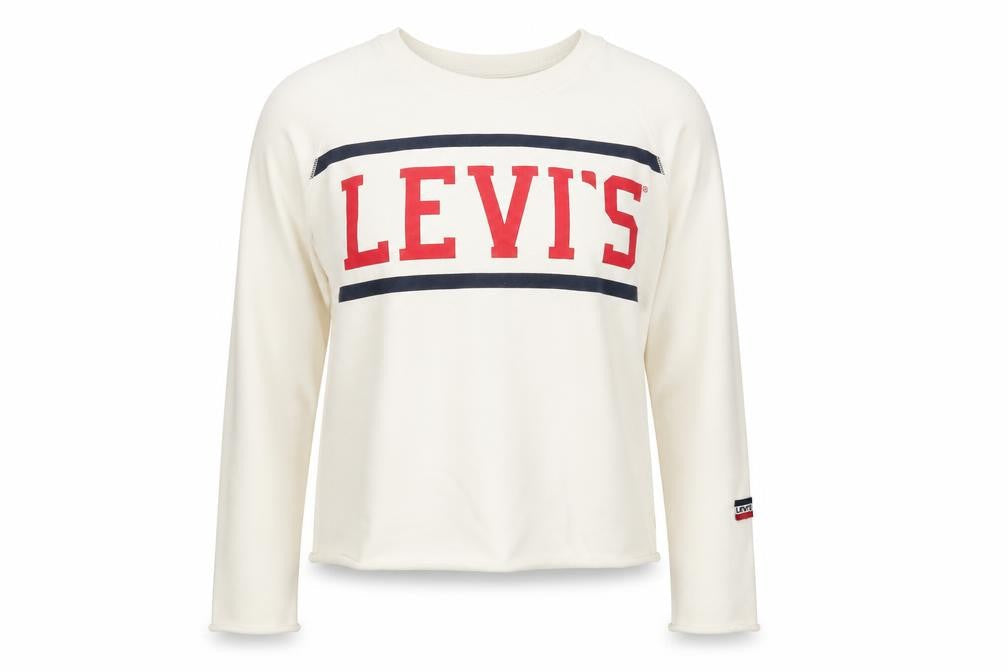 Womens UK XS Regular Levi's Ivory Pullover Sweatshirt