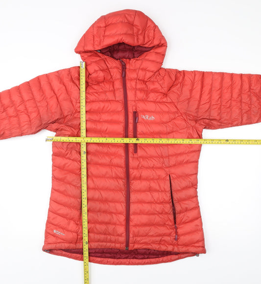 Rab Womens Red Size 14 Hooded Down Puffer Jacket Coat