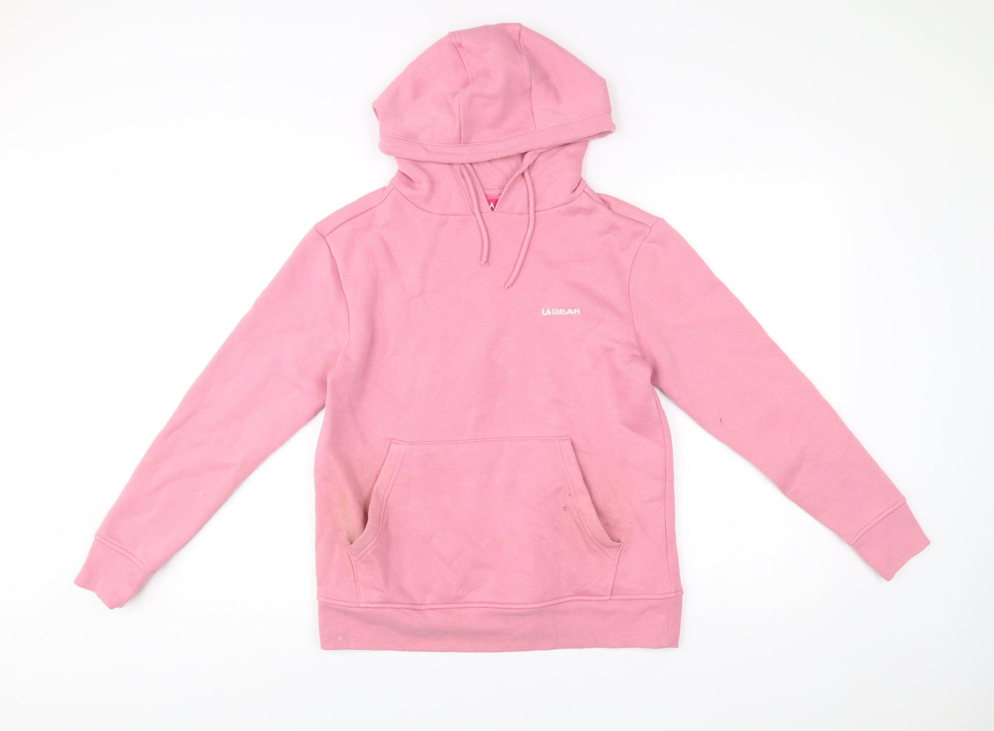 LA Gear Womens Pink Pullover Hoodie Size 8 Long Sleeve Casual
