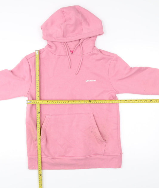 LA Gear Womens Pink Pullover Hoodie Size 8 Long Sleeve Casual