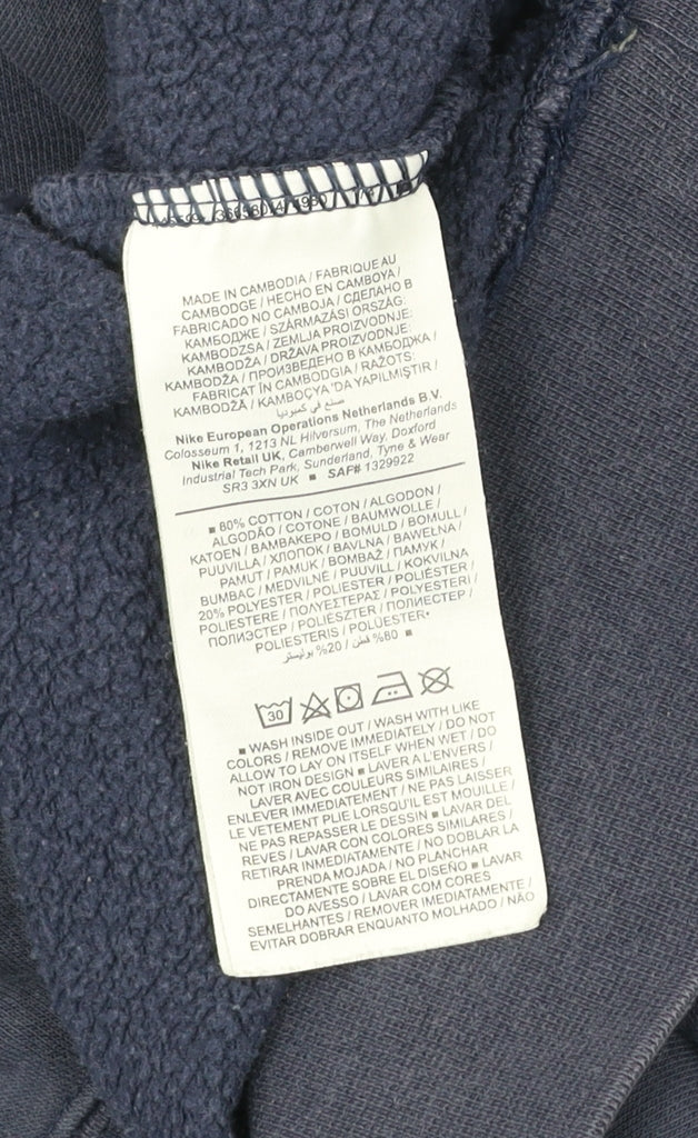 Nike Men’s Blue Medium Pullover Sweatshirt Logo Graphic