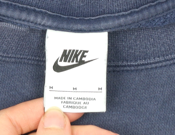 Nike Men’s Blue Medium Pullover Sweatshirt Logo Graphic