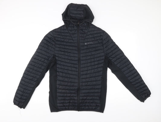 Mountain Warehouse Men's Black M Soft Shell Quilted Hooded Jacket
