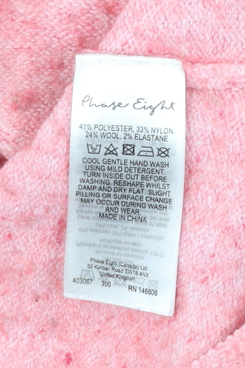 Phase Eight Women’s Pink Roll Neck Pullover Jumper Size M Wool Blend