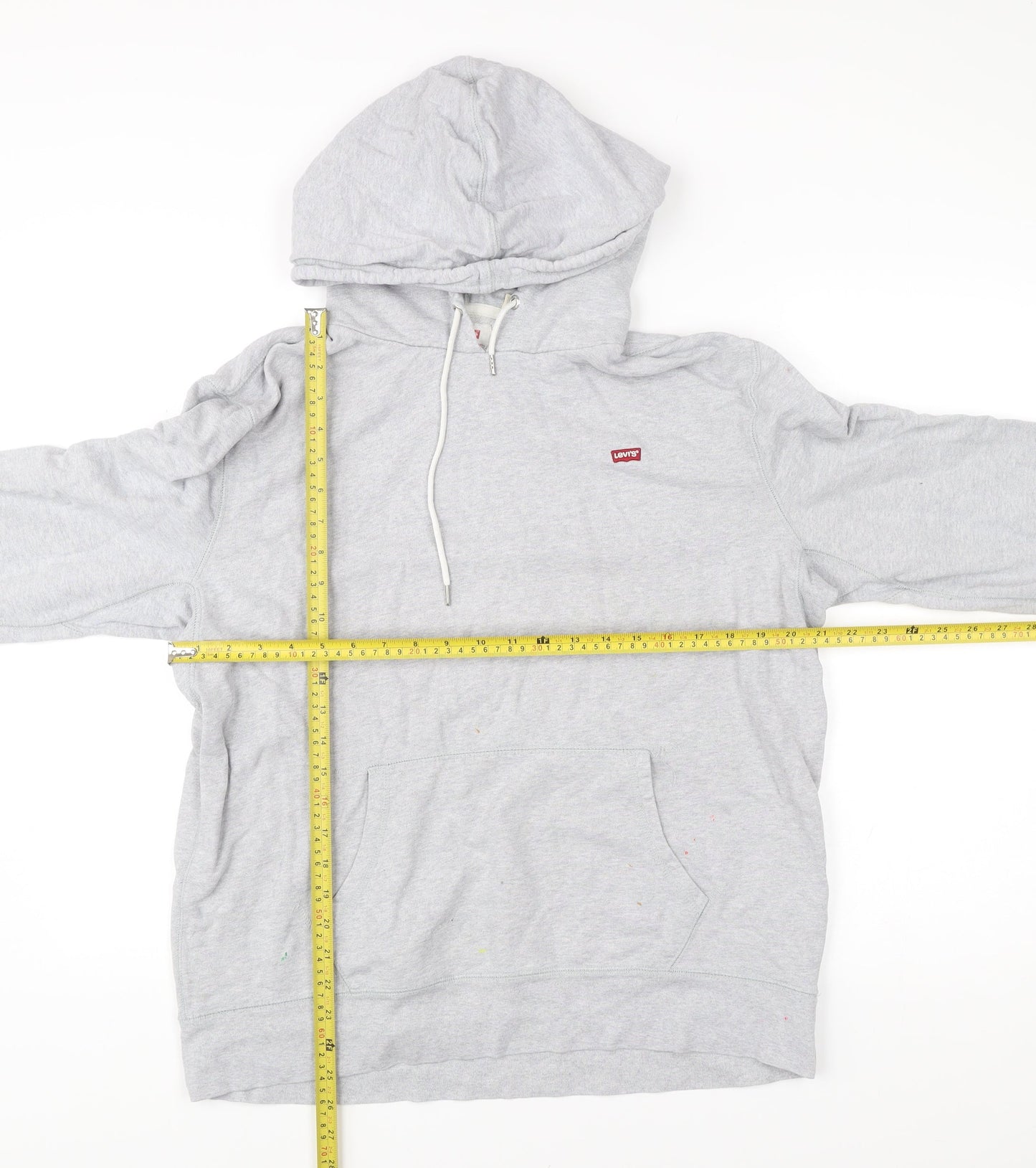 Levi's Men's Grey Pullover Hoodie L Regular Fit Cotton